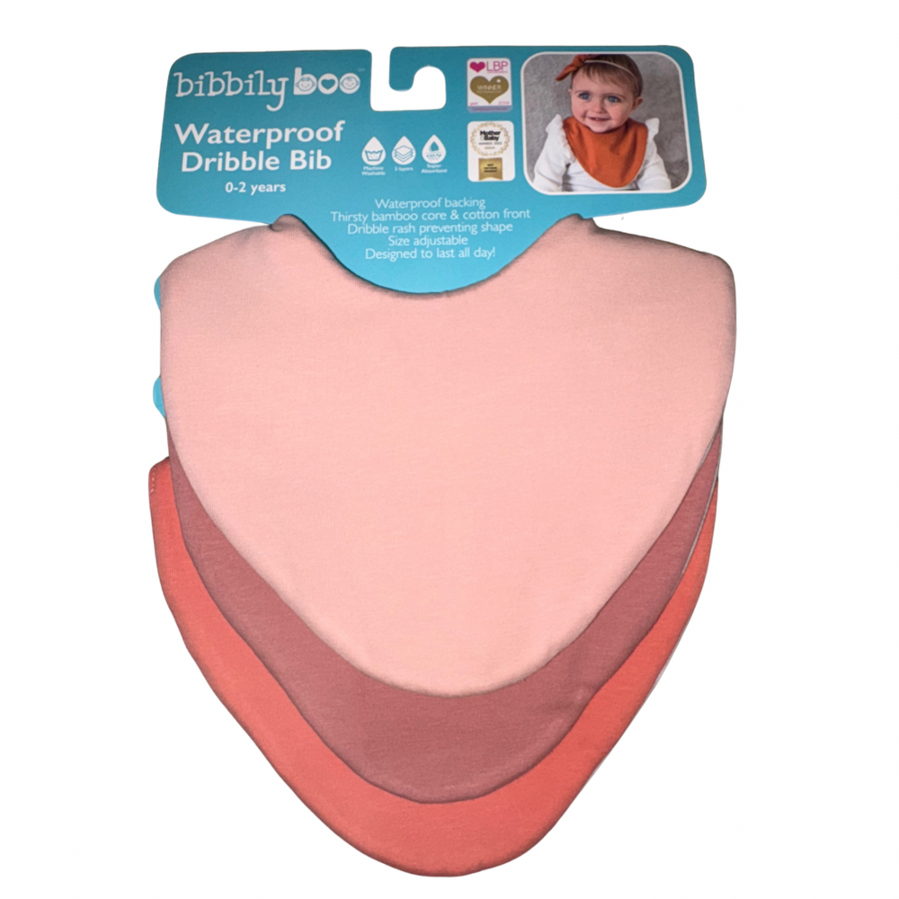 Plain Coral Bundle of 3 SEN Bibs