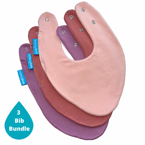 Plain Pink Bundle of 3 Bibs