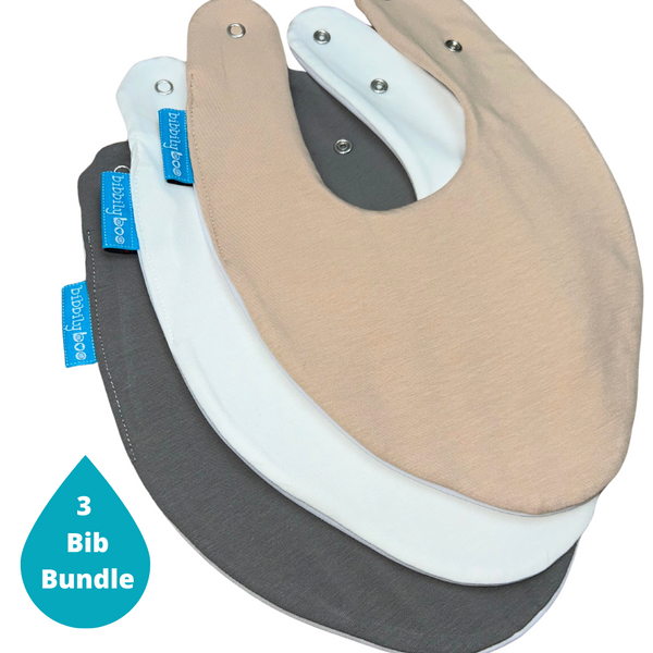 Plain Neutral Bundle of 3 Bibs